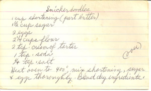 snickerdoodles recipe card